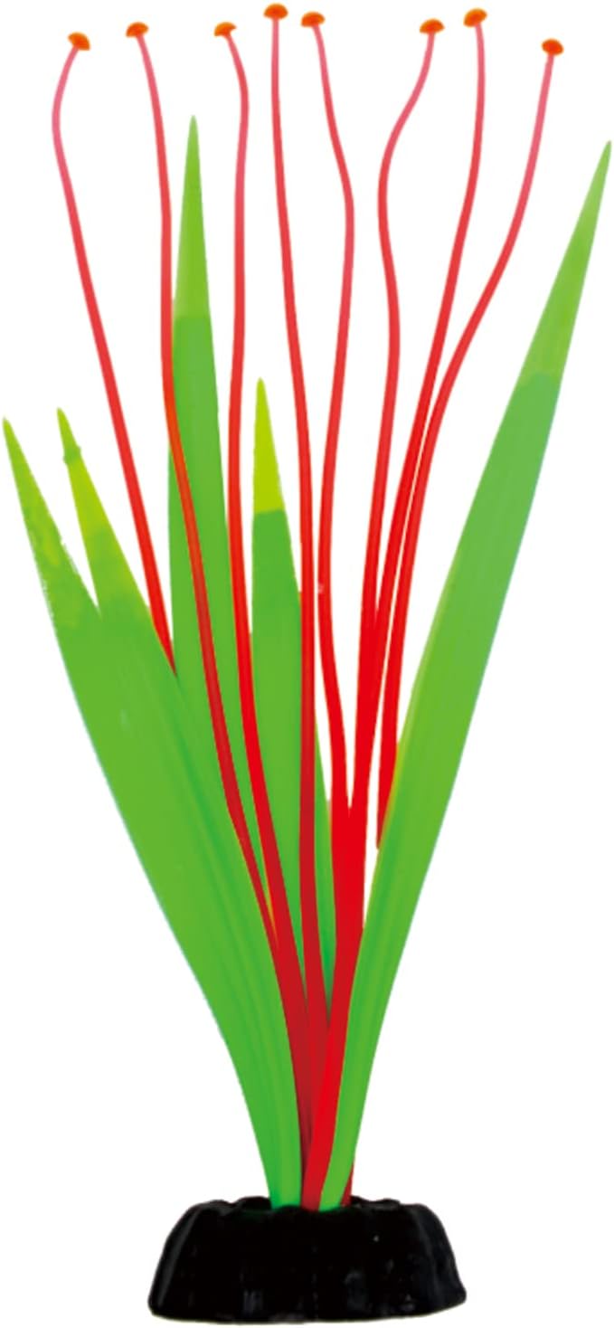 Fish Tank Decorations Aquarium Decorations Glowing Aquatic Plants Artificial Silicone Ornament with Glowing Effect for Fish Tank Landscape Decoration Betta Fish Tank Decor (Red)