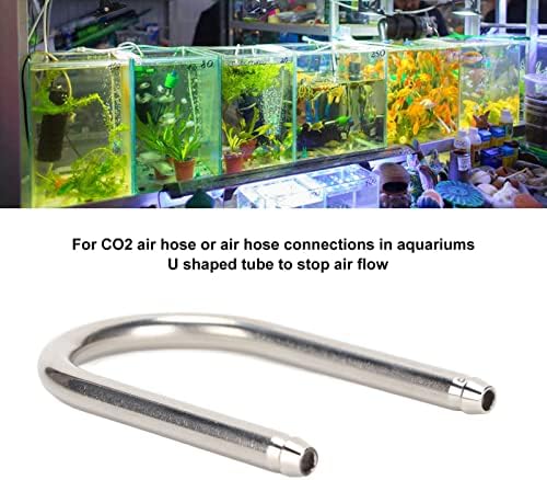 Pssopp Aquarium U Shape Tube Stainless Steel CO2 System U Shape Tube Connector for Aquarium Connecting Air Line