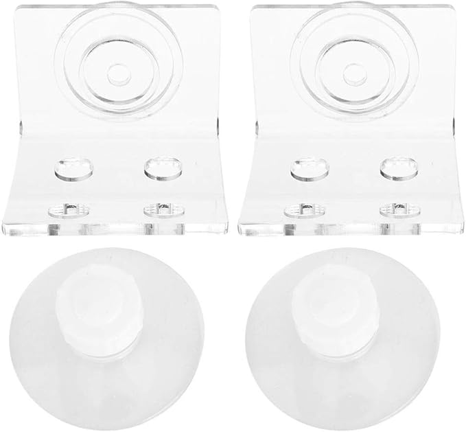 GLOGLOW Racks Holder, 2Pcs Frag Rack Acrylic Aquarium Rack Transparent Fish Bracket Holder Aquarium 4 Holes Front Loading Bending SPS Button Base