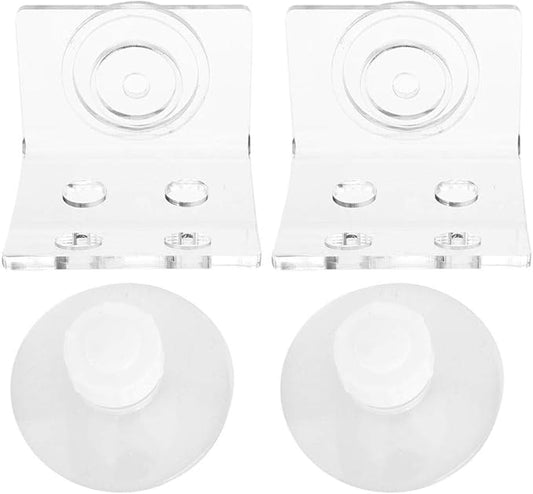GLOGLOW Racks Holder, 2Pcs Frag Rack Acrylic Aquarium Rack Transparent Fish Bracket Holder Aquarium 4 Holes Front Loading Bending SPS Button Base