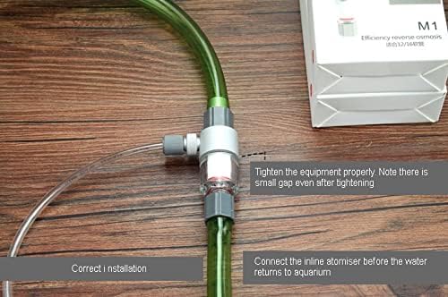 QANVEE Inline CO2 Atomizer Diffuser Aquarium Planted Tanks Aquascape (M1 (12/16MM))