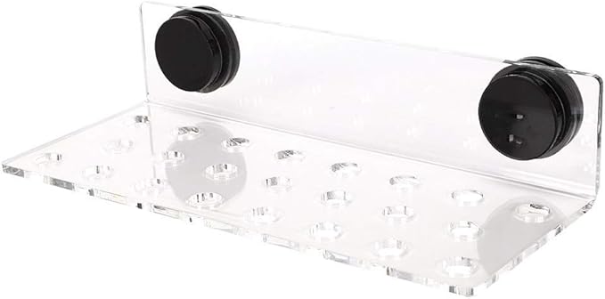 Zerodis Fish Acrylic Bracket Base, Aquarium Rack Bracket Transparent Bracket Holder Frag Plugs Rack Suction Cup(23Holes)