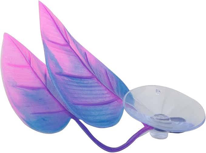 ZCZQC 3PCS Artificial Simulated Fighting Leaf Purple Pink Aquarium Pet Supplies Fish Tank Aquascape Decorative Resting Spawning Breeding Bed Plant Mat