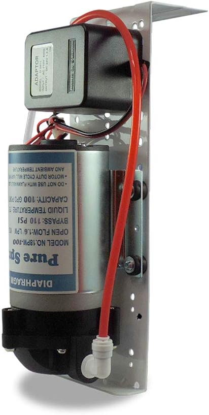 Max Water Reverse Osmosis 100 GPD RO Booster Pump Full Package High Pressure Switch, Holding Bracket, 2 Connect Fittings - 1/4 OD x 3/8 MIP Elbow