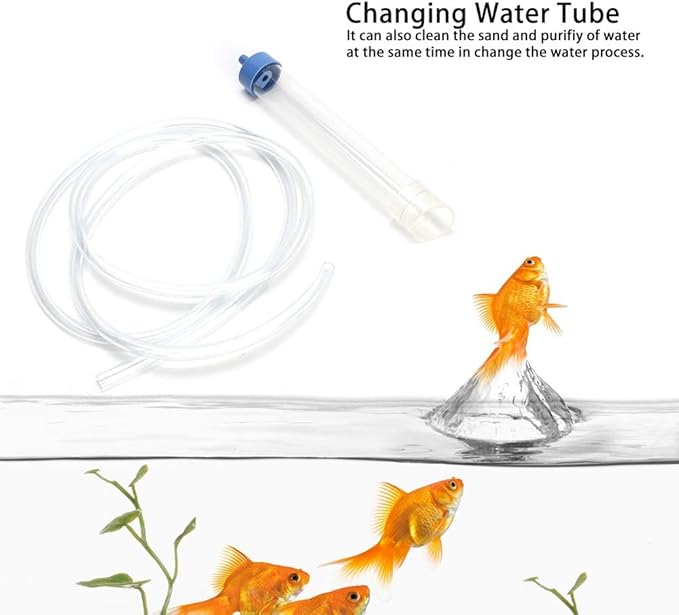 Small Fish Tank Cleaner, Professional Water Changer Pump with 58.9 Inch Hose for Aquarium Water Changing and Sand Cleaning Kit
