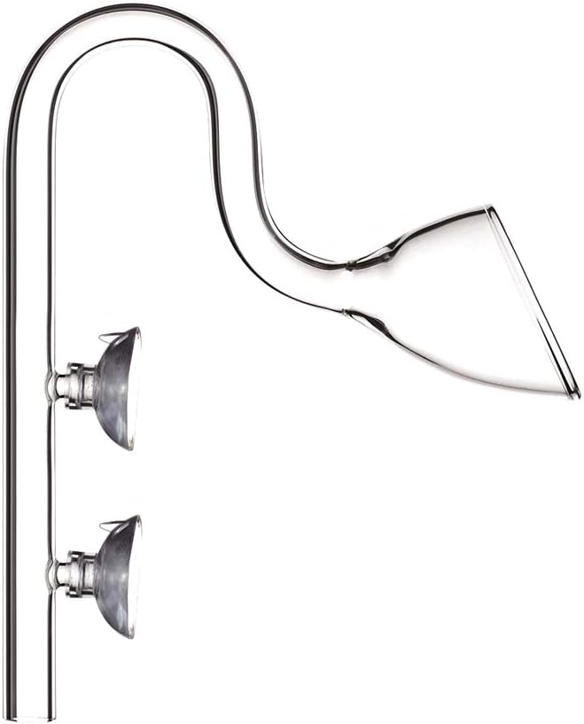 FZONE Aquatic Glass Lily Pipe Outflow with Suctions for Aquarium Plant and Marine Filter 1/2''(12/16mm) Tubing
