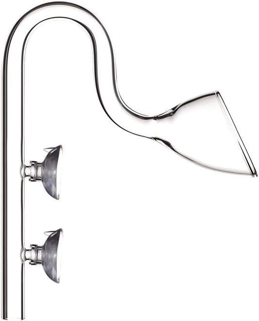 FZONE Aquatic Glass Lily Pipe Outflow with Suctions for Aquarium Plant and Marine Filter 1/2''(12/16mm) Tubing