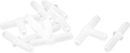 uxcell 5mm Connecting Dia Plastic Aquarium Air Pump Tube Straight Tee Connector 10 in 1
