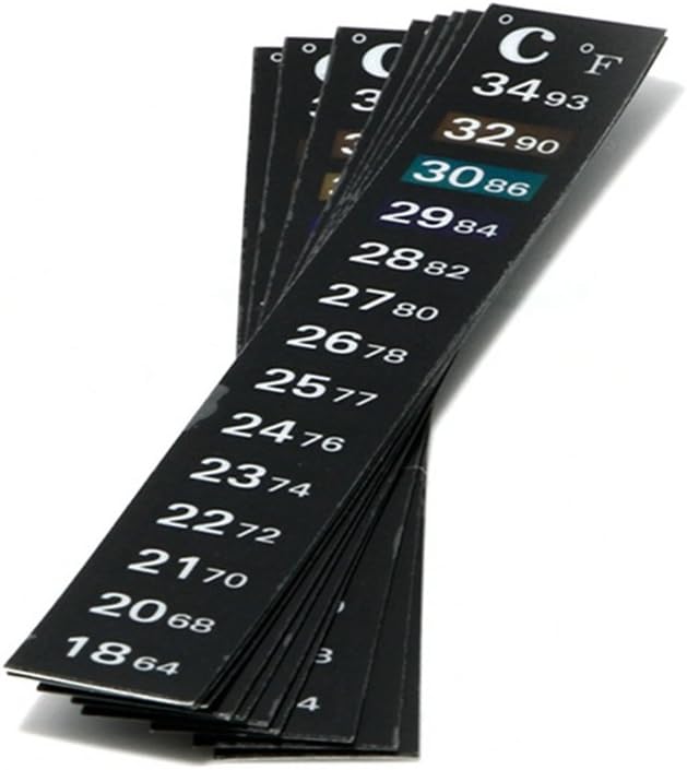 Aquarium Thermometer Strips Adhesive Sticker 64-93 Fish Tank Wine Jar 18C-34C Color-Changing Analog Display