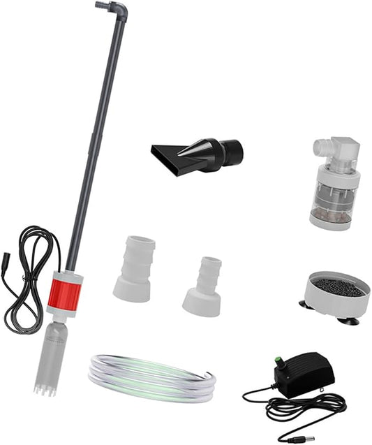 Water Change Aquarium Gravels Systems for Sand Maintenance and Water Circulations Control Multifunctional Aquarium Press Type Waste Suction
