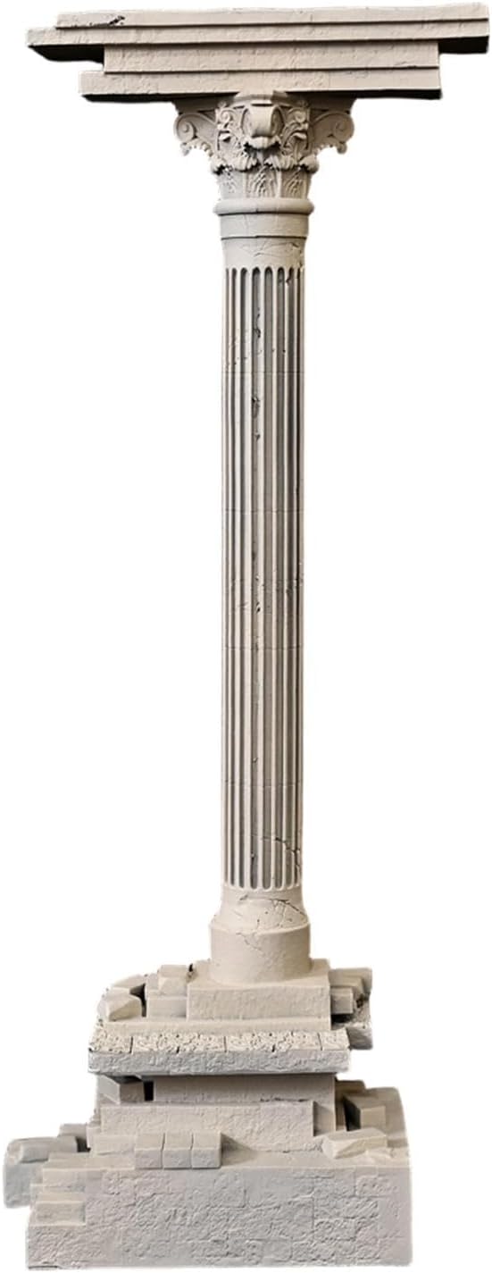 Baoblaze Roman Column Decoration Realistic Resin Aquarium Decor Fish Tank Accessories Landscape Decoration Roman Pillar Decor 18.5cm, Set A
