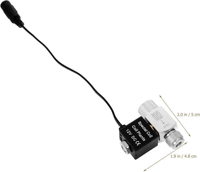 Sosoport Aquarium CO2 Solenoid Valve Low Temperature Magnetic Valve DIY CO2 Regulator with US Plug Compact Fish Tank Accessory