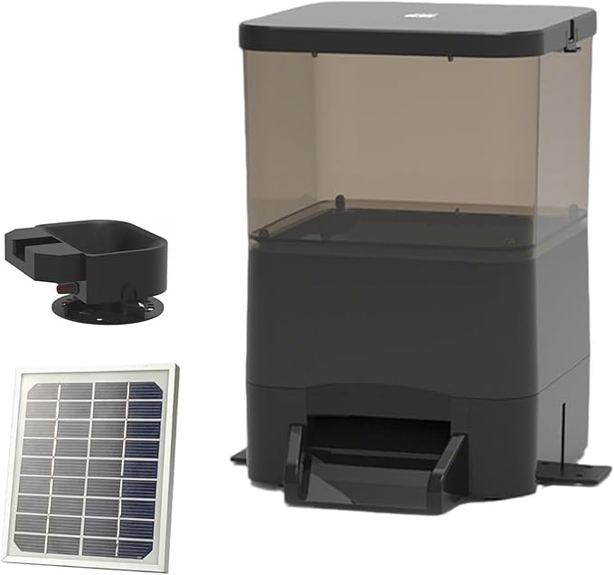 Automatic Fish Feeder for Pond 4l/10l Large Capacity,Automatic Pond Fish Food Dispenser Vacation Timer Pond Fish Feeder Adjustable Food Dispenser Moisture-Proof Outdoor Koi Feeding(Black,10L)