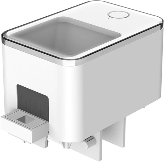 WiFi Fish Feeder for Aquarium Automatic Fish Feeder Automatic Dispenser, App Set Timer, Remote Control, USB Power, Suitable for Fish Tank Pelleted Food, White