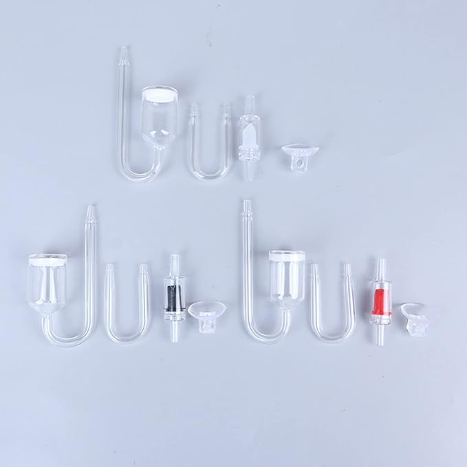 CO2 Diffuser Set for Aquarium Transparent for Size Easy to Install with Suction Cup Check for U Shape Glass T Co2 Diffuser Kit Small for Aquarium