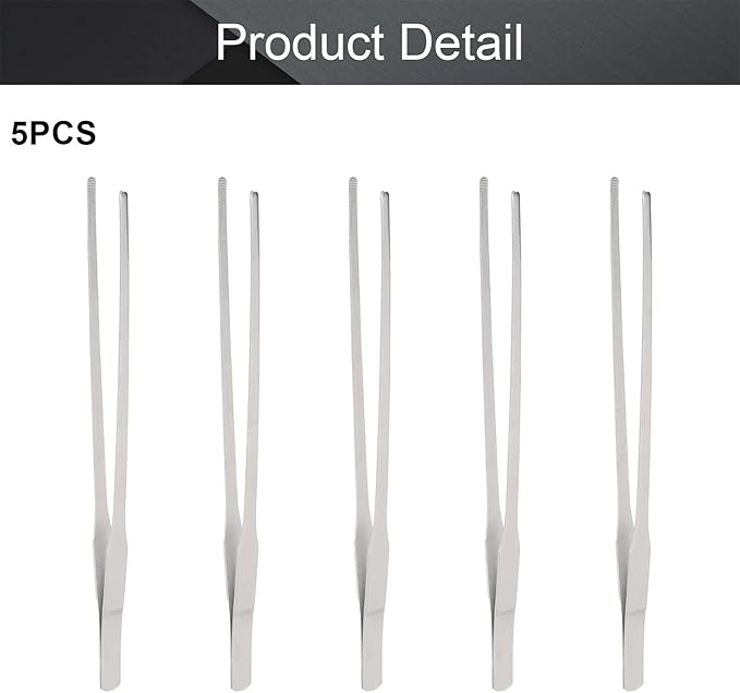 Utoolmart Aquarium Plant Tweezer, Stainless Steel Straight Tweezer, Aquarium Tweezers Extra Long 27cm, for Fish Tank Plant Aquascape Tools, Feeding Tongs, 5 Pcs