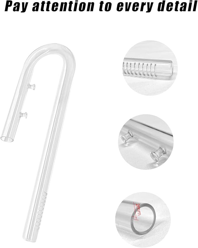 FZONE 13mm Aquarium Glass Lily Pipe Kits with Lily Inflow Lily Outflow and Brush for 3/4" ID (12/16mm) Tubing
