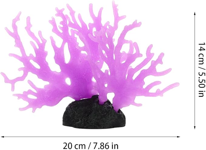 Kisangel Artificial Coral Ornament Aquarium Decor Fish Tank Landscape Faux Coral Branch Simulated Sculpture 7.87X5.51X1.77 Inch Marine Theme Home Office Decoration