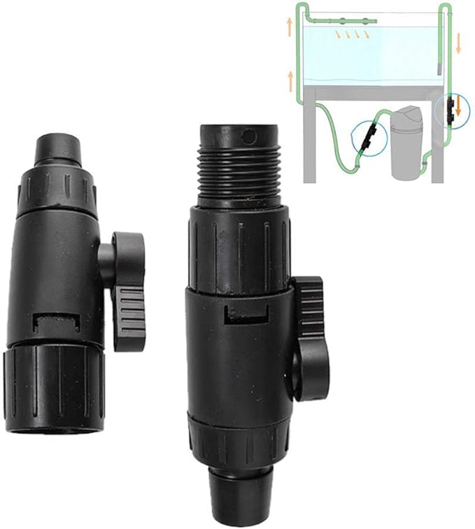 Pssopp Aquarium Hose Valve Pipe Valve Fish Quick Release Connector Aquarium WaterControl Valve Pipe Connector Adapter with Quick Release Handle(12 to 16mm)