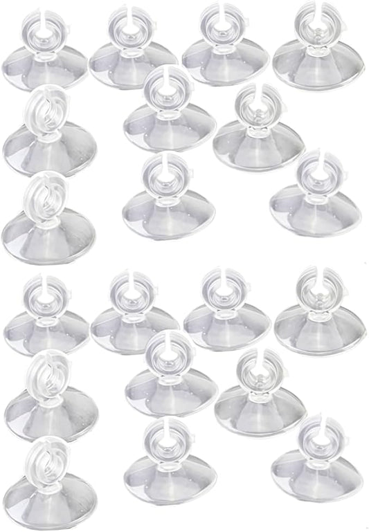 20Pcs Aquarium Suction Cup Clips Set, Fish Tank Air Line Holder, Clear Plastic for Glass Fish Supples