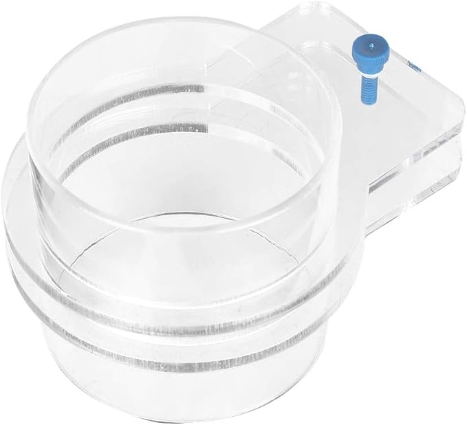 Ymiko Fish Feeder, Acrylic Fish Feeding Floating Food Dish Food Feeder Adjustable Transparent Cover Tray Automatic for Aquarium (100mm)