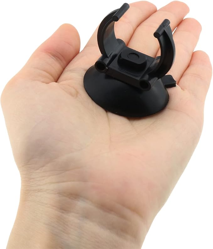 Sucker Clip 6pcs Black Plastic Replacement Fish Tank Aquarium Heater Suction Cups Clips Suckers