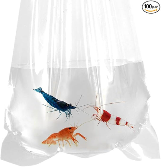 Fishery Bags 4 Inches Leak Proof Rounded Bottom Clear Plastic Fish Bags for Shrimps and Betta Fish Transport. (4" x 10" / 100 Pack / 3 Mil)