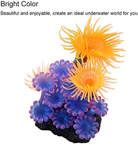FTVOGUE Artificial Sea Anemone, 2.4 x 2 x 3.1 inches, Aquarium Decoration, Silicone
