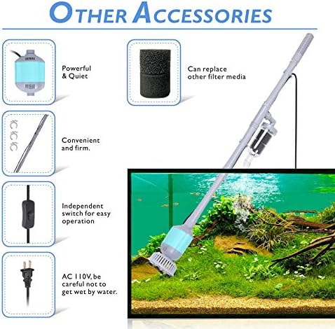 hygger 360GPH Electric Aquarium Gravel Cleaner and New Mode 24/7 Timer LED Aquarium Light