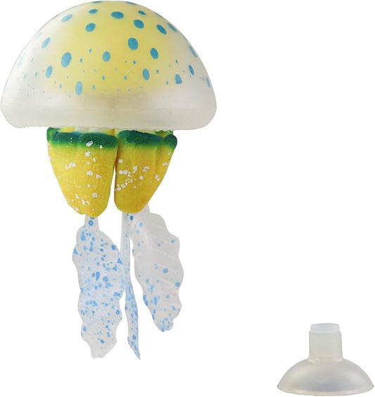 WishLotus Aquarium Jellyfish Decoration, Soft Silicone Glowing Aquarium Decorations Fluorescent Jellyfish with Suction Cup New Upgraded Simulation Aquarium Decor for Various Fish Tank (C 2, Blue)