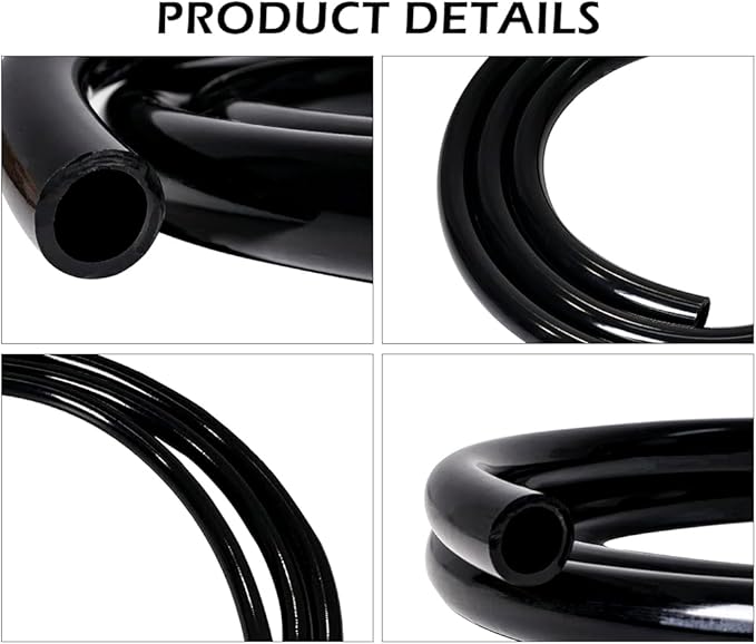 Feelers Black PVC Vinyl Tubing 1" ID x 1-1/4" OD Water Fish Tank Aquarium Air Line Lightweight Hose BPA Free, 9.84 Feet