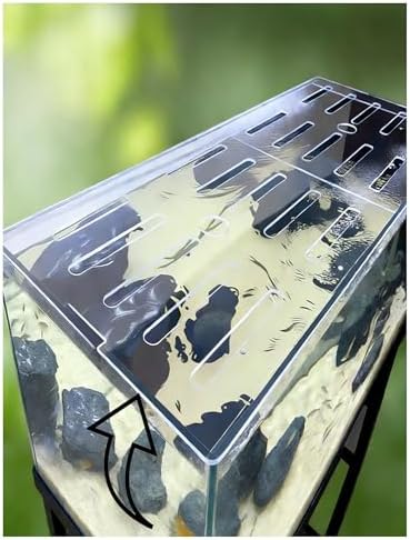 Custom Acrylic Aquarium Top Cover - Jump-Proof Hood for Cats, Fish Safe Design with Fresh Air Vent, Adjustable Size (40x30CM / 15.7x11.8in)