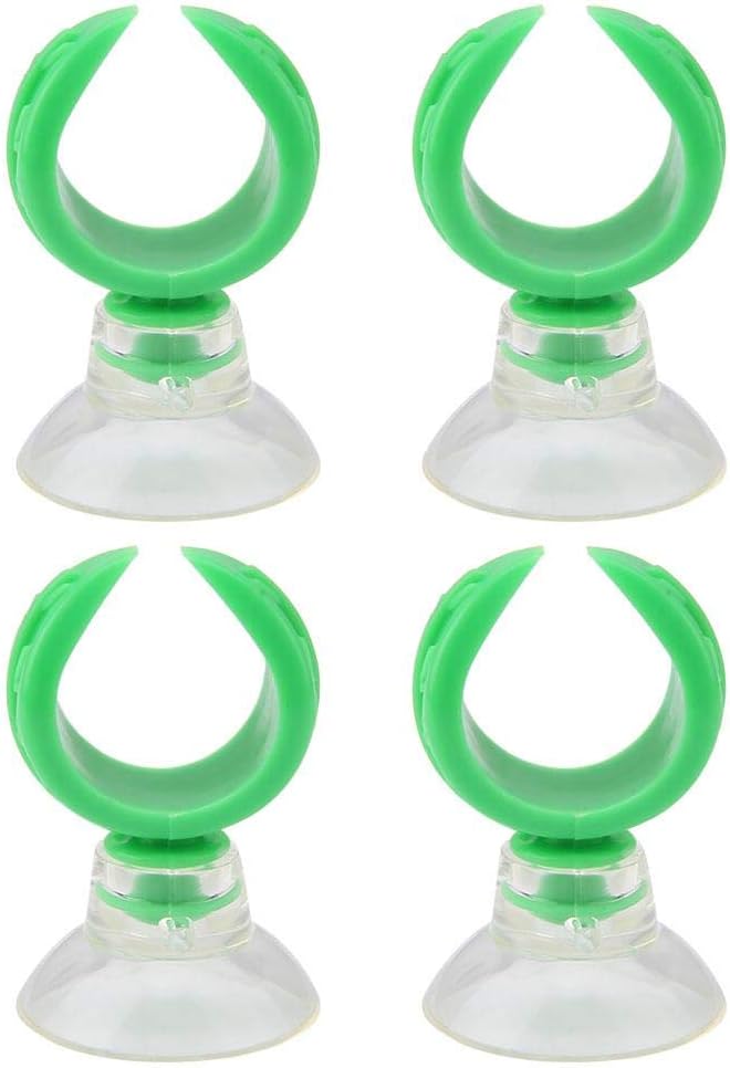 TOPINCN Aquarium Fish Hose Clamp, Suction Cup Clips Airline Tube Holders Clamps Fish Tube Light Sucker Holders Aquarium Suction Cups for Tubing (Green L)