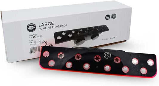 Large Slimline Pink 13 Hole Magnetic Frag Rack w/Frag Lock | Acrylic Plugs Reef Coral Frag Holder for Aquarium (1/2" Glass Magnet)