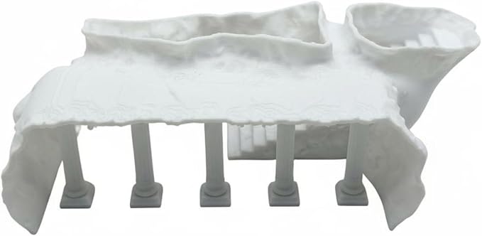 Qianly Roman Column Tunnel Freshwater and Saltwater Aquarium Cave Tunnel Easy to Maintain for Vivarium, White, L
