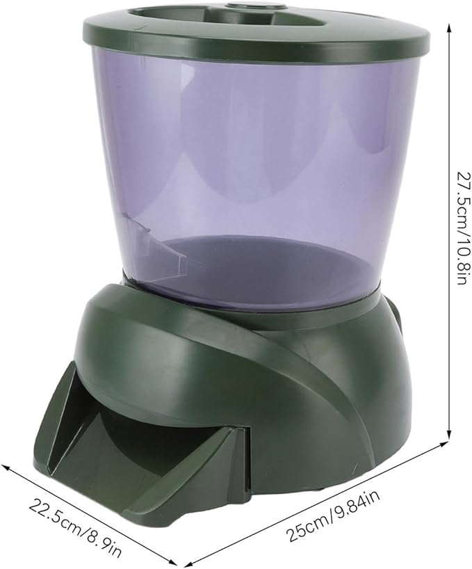 Asixxsix Automatic Fish Feeder, 4.25L Large Capacity LCD Screen Weatherproof Outdoor Automatic Pond Fish Feeder, Vacation with Adjustable Portion Control 1-4 Daily Feedings