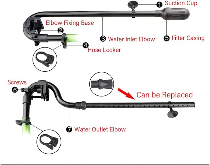 Aquarium Canister Filter Inlet Outlet, Fish Tank Filter Tube Aquarium External Canister Filter Water Inflow Outflow Tube for HW302B/303B