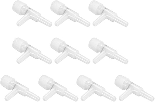uxcell Aquarium Air Valve 2 Way Air Pump Control Valves for Fish Tank Plastic White 10Pcs