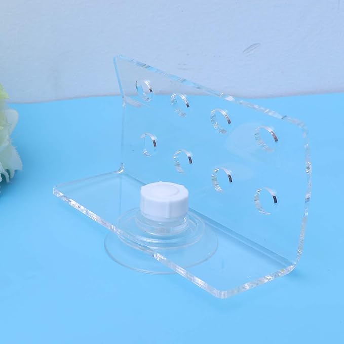 POPETPOP Coral Frag Rack-Acrylic Frag Tank Aquarium Coral Holder Live Fish Tank Button Reef Enhanced Suction Cup (8 Plug Holes)