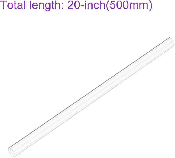 DMiotech 21mm x 25mm 20" Clear Acrylic Pipe Rigid Plastic Tubing for Aquarium Water Pipe, Water Cooling System, Plumbing