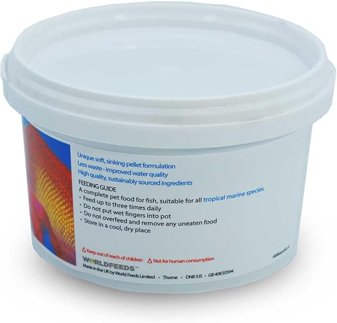 Vitalis Marine Pellets 1mm 140g (4.94oz) - Premium Fish Food for Marine Saltwater Aquariums