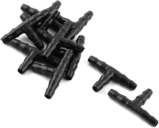 Motoforti 10 Pcs 6mm Dia 3 Ways T Shape Airline Air Tube Connectors for Aquarium Long-Lasting