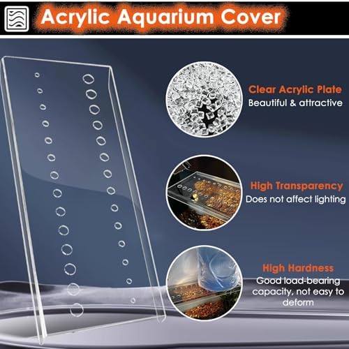 Cat-Proof Acrylic Fish Tank Lid - Custom Aquarium Cover with Air Holes, Jump-Proof Design, Prevents Cats from Catching Fish (L20xW18in/50.8x45.7cm)
