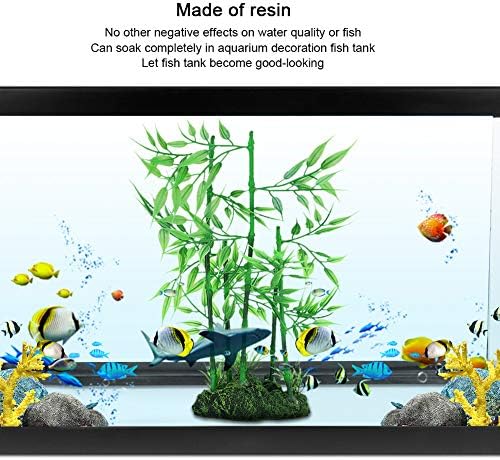 2Pcs Aquarium Bamboo Plant, Fish Artificial Bamboo Plant Green Leaf Plant Water Grass Aquatic Plastic Ornament Landscape Decor