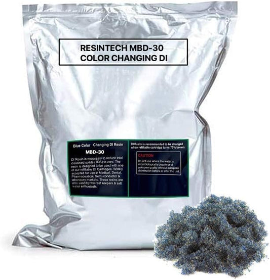 ResinTech MBD-30 Color Changing - Indicating DI Resin Replacement Refill (Deionization) - 4 lbs (64 Ounces) Sold by Oceanic Water Systems.