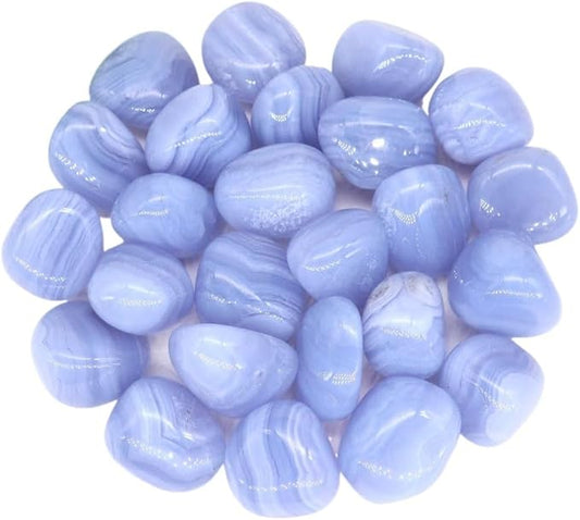 Natural Tumbled Stones Bulk Ore Gravel Specimen Healing Crystals Quartz Energy Minerals Tank Aquarium Home Decor Gem Decoration (Color : Blue Lace Agate, Size : 50g)
