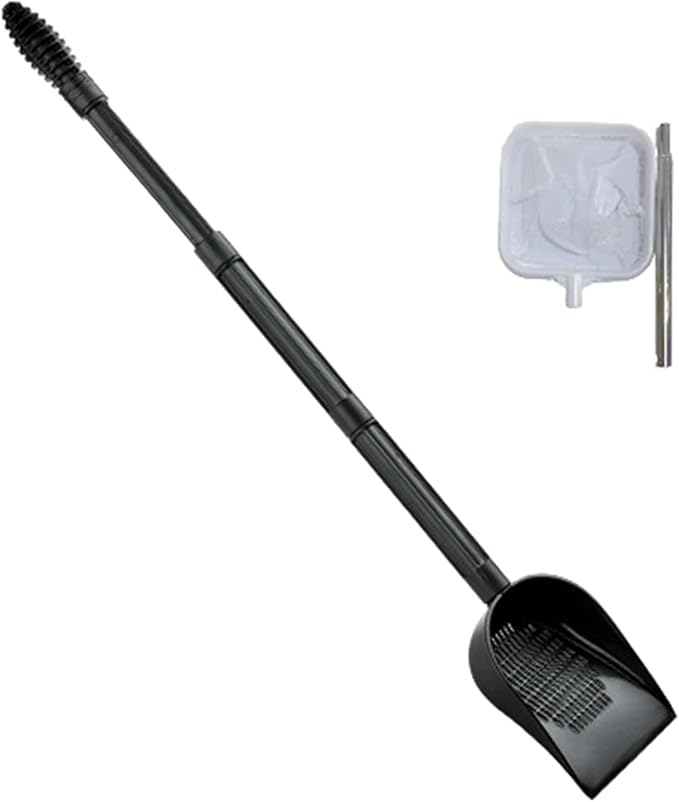 Gravels Sand Shovel for Fishtanks Gravels Scooper Aquariums Cleaner Tool Ergonomic Gravels Strainer with Fishing Net 2PCS