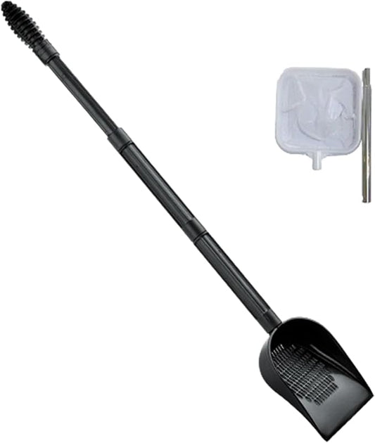 Gravels Sand Shovel for Fishtanks Gravels Scooper Aquariums Cleaner Tool Ergonomic Gravels Strainer with Fishing Net 2PCS