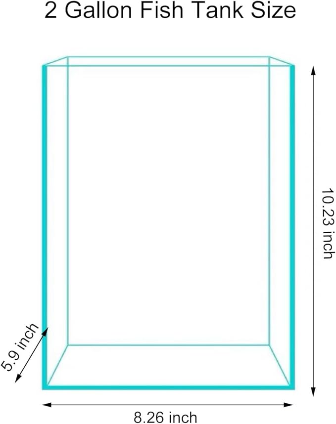 Vimvins 2 Gallon Glass Fish Tank, Easy to Maintain Small Aquarium for Betta/Snails/Shrimp and Aquatic Planting.