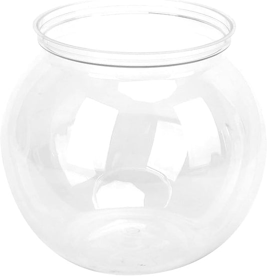 Mini Fish ,Classic Drum Fish Bowl Transparent Plastic Round Bowl Aquarium 360° View of Aquarium Centerpiece or Terrarium 7 x 6.3 Inches(S)